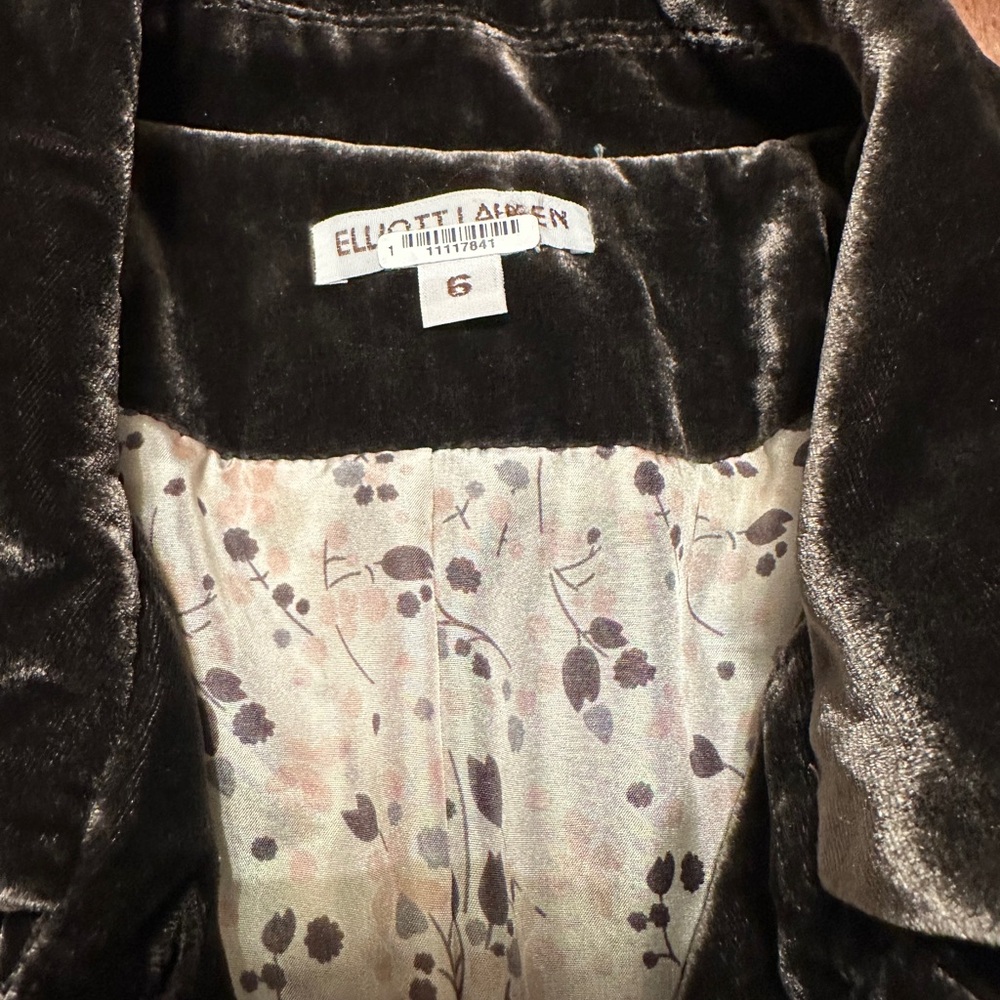 Elliott Lauren Brown Velvet Blazer - Picture 5 of 6
